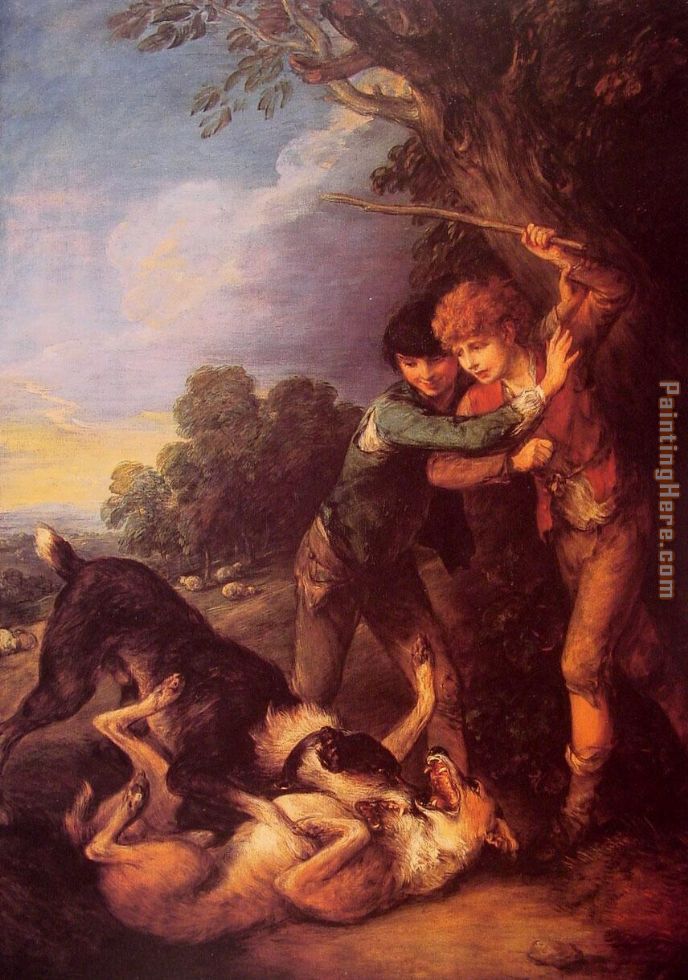Thomas Gainsborough Shepherd Boys with Dogs Fighting